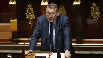 Le rapporteur général du budget Joel Giraud à l'Assemblée nationale, le 17 octobre 2017. (PATRICK KOVARIK / AFP)