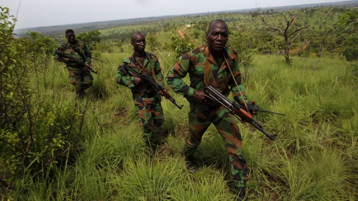 Des soldats ivoiriens entraînés par l'armée française en avril 2013 à Toumodi, en Côte d'Ivoire, avant leur départ pour le Mali. (Photo REUTERS/Luc Gnago)