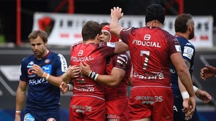 Les Toulousains se sont qualifiés pour leur septième finale européenne en s'imposant face à l'UBB le 1er mai 2021. (LIONEL BONAVENTURE / AFP)