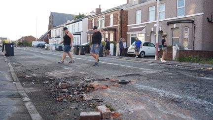 Des dégâts laissés par des violences à Southport (Royaume-Uni), le 31 juillet 2024. (IOANNIS ALEXOPOULOS / ANADOLU / AFP)