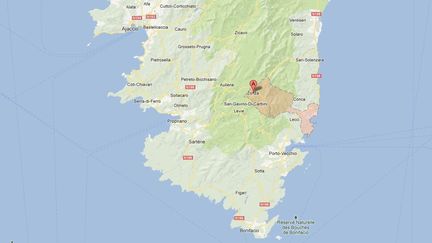 Le hameau de Sainte-Lucie-de-Porto-Vecchio est situ&eacute; &agrave; 5km de Zonza et 15 km de Porto-Vecchio, en Corse du Sud. (CAPTURE D'ECRAN GOOGLE MAPS / FRANCETV INFO )