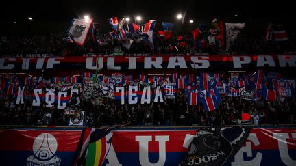 Les supporters du PSG lors d'un match de Ligue 1, le 1er octobre 2024 au Parc des Princes. Photo d'illustration. (ANNE-CHRISTINE POUJOULAT / AFP)