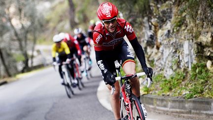 Tony Gallopin a attaqué à 30km de l'arrivée lors de l'avant-dernière étape de Paris-Nice.  (DIRK WAEM / BELGA MAG)