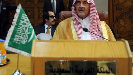 Le prince Saud al-Faisal, ministre saoudien des Affaires étrangères, lors de la réunion ministérielle de la Ligue arabe. (MOHAMMED HOSSAM / AFP)