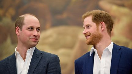 Le prince William et le prince Harry, à Londres, le 26 avril 2018. (TOBY MELVILLE / AFP)