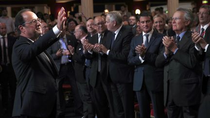 François Hollande, le 8 septembre 2016, après son discours salle Wagram, à Paris. (CHRISTOPHE ENA / POOL)