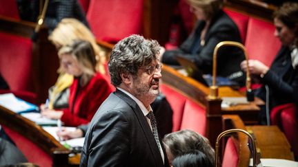 Le député LR Meyer Habib à l'Assemblée nationale, le 19 décembre 2023. (XOSE BOUZAS / HANS LUCAS / AFP)