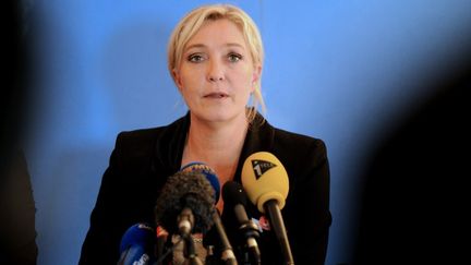 Marine Le Pen lors d'un discours &agrave; H&eacute;nin-Beaumont (Pas-de-Calais), le 11 juin 2012.&nbsp; (DENIS CHARLET / AFP)