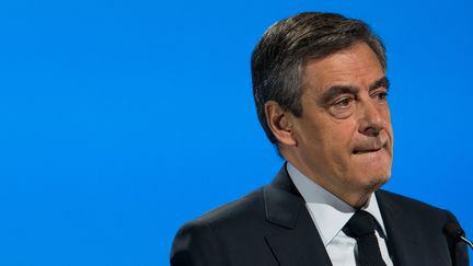 François Fillon fait un discours durant un meeting à Aubervilliers, près de Paris, le 4 mars 2017. (QUENTIN VEUILLET / CITIZENSIDE / AFP)