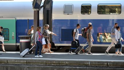 Des voyageurs&nbsp;arrivent à la gare de Toulouse (Haute-Garonne), le 8 juin 2016. (REMY GABALDA / AFP)