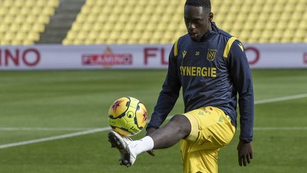 Jean-Kévin Augustin, attaquant du FC Nantes le 18 octobre 2020. (SEBASTIEN SALOM-GOMIS / AFP)