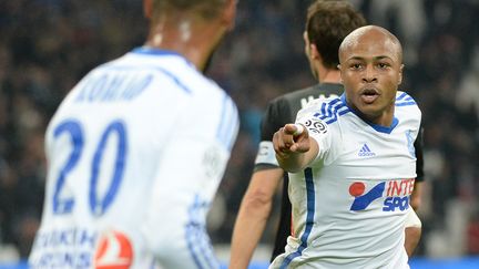 L'attaquant marseillais Andr&eacute; Ayew, le 7 d&eacute;cembre 2014 au stade V&eacute;lodrome. (BORIS HORVAT / AFP)