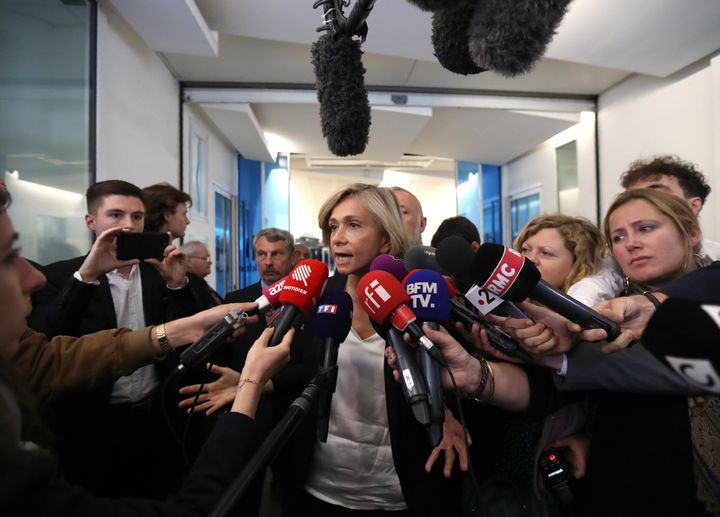 Valérie Pécresse, à la sortie du bureau politique des Républicains, organisé le lendemain des résultats des élections européennes, le 27 mai 2019.&nbsp; (JACQUES DEMARTHON / AFP)