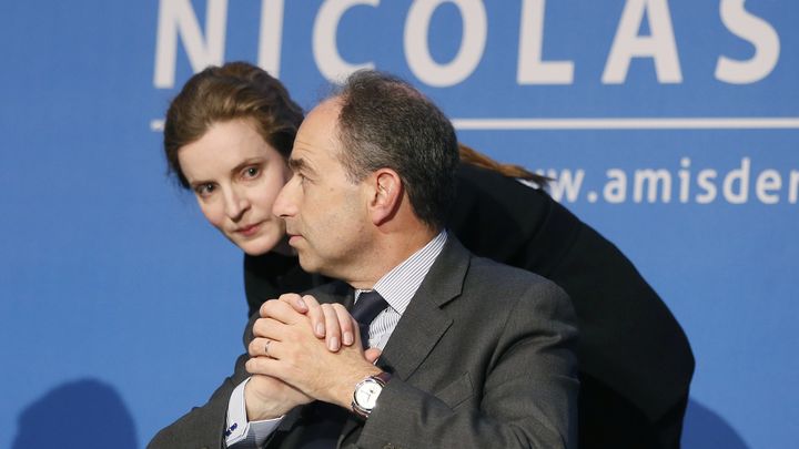 NKM et Jean-Fran&ccedil;ois Cop&eacute; lors d'une r&eacute;union des "Amis de Nicolas Sarkozy", le 20 f&eacute;vrier 2013 &agrave; Paris. (PATRICK KOVARIK / AFP)