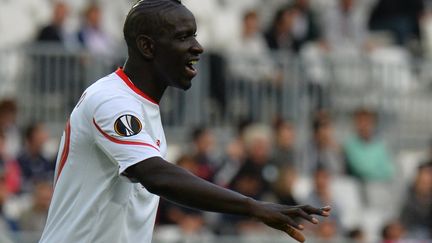 Mamadou Sakho lors du déplacement de Liverpool à Bordeaux en Ligue Europa. (NICOLAS TUCAT / AFP)