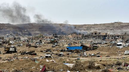 La ville de&nbsp;Baghouz, en Syrie, le 24 mars 2019. (GIUSEPPE CACACE / AFP)