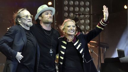 Véronique Sanson pour la premère soirée des Francofolies, le 11 juillet, avec Stephen Stills, son ancien époux et leur fils Christopher Stills.
 (SADAKA EDMOND/SIPA)