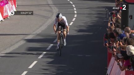 Geraint Thomas, le 18 juillet 2018, à La Rosière (Haute-Savoie).&nbsp; (FRANCE 2)