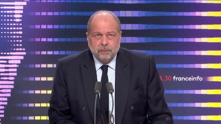 Le ministre de la Justice, Éric Dupond-Moretti, le 17 février 2022 sur franceinfo. (FRANCEINFO / RADIO FRANCE)