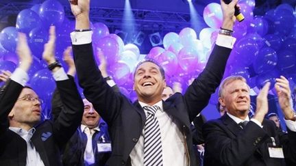 Heinz-Christian Strache, leader de l'extrême-droite, après son meilleur score aux municipales en Autriche (oct. 2010) (AFP - Dieter Nagl)