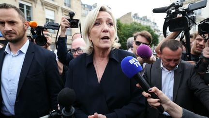 Marine Le Pen, présidente du groupe RN, à l'Assemblée nationale, à Paris, le 10 juillet 2024. (ALAIN JOCARD / AFP)