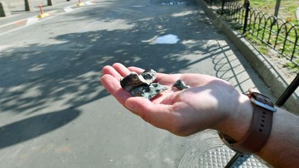 Debris found after a Ukrainian drone attack in Rostov-on-Don, Russia, September 7, 2023. (ARKADY BUDNITSKY / ANADOLU AGENCY / AFP)