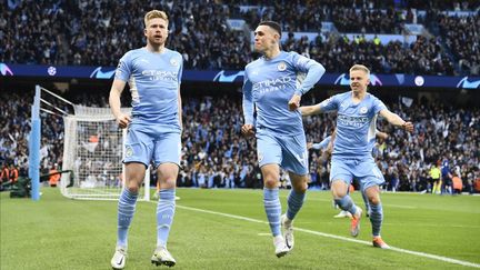 Kevin De Bruyne célèbre son but dès la deuxième minute de jeu face au Real Madrid (JOSE BRETON / NURPHOTO via AFP)