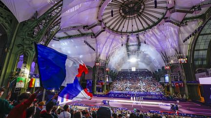 Le Grand Palais accueille des épreuves olympiques d'escrime et de taekwondo lors des Jeux olympiques de Paris. (GREGORY LENORMAND / AFP)