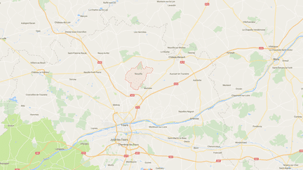 Carte de localisation de&nbsp;Nouzilly, en&nbsp;Indre-et-Loire. (GOOGLEMAPS)