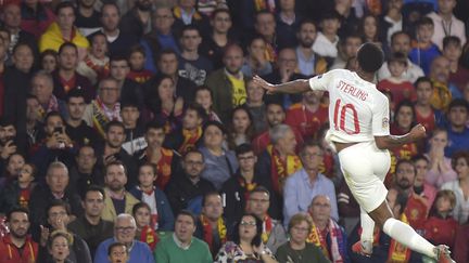 Raheem Sterling, auteur d'un doublé face à l'Espagne (JORGE GUERRERO / AFP)