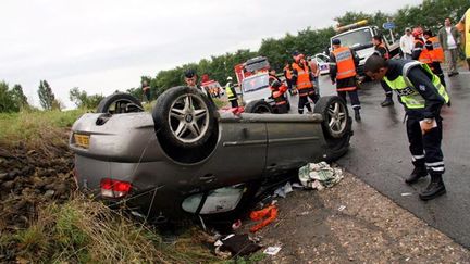 &nbsp; (Accident près de Thionville le 15 avril 2016 © maxPPP)