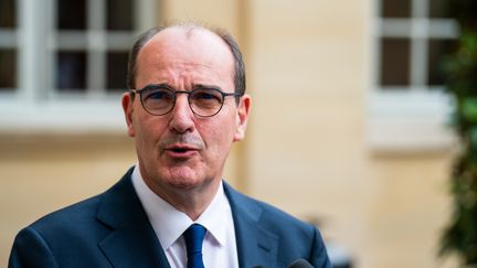 Le Premier ministre, Jean Castex, à l'hôtel de Matignon, le 17 juillet 2020. (XOS? BOUZAS / HANS LUCAS / AFP)