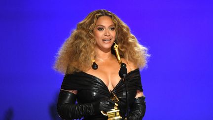 La chanteuse Beyoncé, le 14 mars 2021 à Los Angeles (Californie, Etats-Unis). (KEVIN WINTER / GETTY IMAGES NORTH AMERICA / AFP)