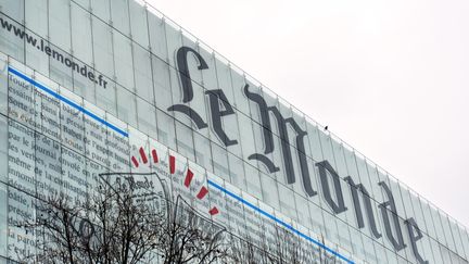 La fa&ccedil;ade des locaux du "Monde", le 7 mars 2013 . (MIGUEL MEDINA / AFP)