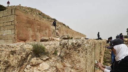 Un "djeddar", mausolée pyramidal, à Frenda, près de Tiaret, dans le nord de l'Algérie (23 avril 2018)
 (Ryad Kramdi / AFP)