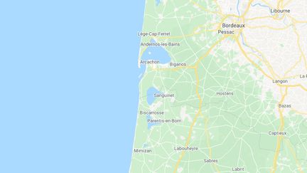 Les côtes du golfe de Gascogne entre Gironde et Landes. (GOOGLE MAPS)