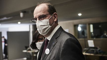 Le Premier ministre, Jean Castex, le 8 mars 2021 à Paris. (ANTONIN BURAT / HANS LUCAS / AFP)