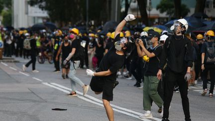 Des manifestants lors de la grève générale à Hong Kong, le 5 mai 2019. (EYEPRESS NEWS)