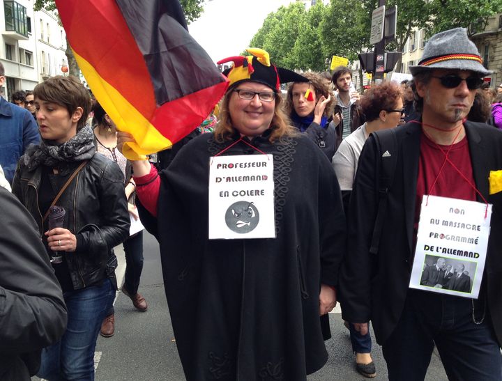 Patricia enseigne l'allemand au coll&egrave;ge Charlemagne &agrave; Paris (4e arrondissement).&nbsp; (JULIE RASPLUS / FRANCETV INFO)