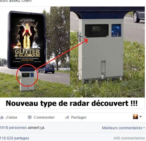 &nbsp; ("Nouveau type de radar découvert" © Capture d'écran Facebook)