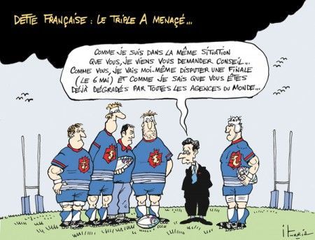 Rugby et politique, dessin publié le 19 octobre 2011
 (Iturria pour Sud Ouest)