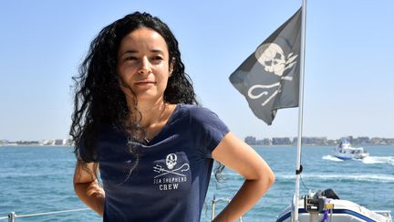 Lamya Essemlali, présidente de Sea Shepherd France, en août 2017. (BERTRAND LANGLOIS / AFP)