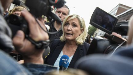 Marine Le Pen à&nbsp;Hénin-Beaumont&nbsp;(Pas-de-Calais), le 8 septembre 2019.&nbsp; (FRANCOIS LO PRESTI / AFP)