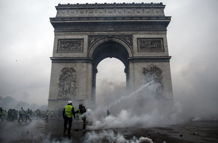 L'Arc de Triomphe pris pour cible, le samedi 1er décembre 2018.
 (Abdulmonam EASSA / AFP)