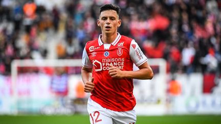 Le Rémois Alexis Flips lors du match contre Monaco, le 7 novembre 2021 au stade Auguste Delaune. (MATTHIEU MIRVILLE / MATTHIEU MIRVILLE)