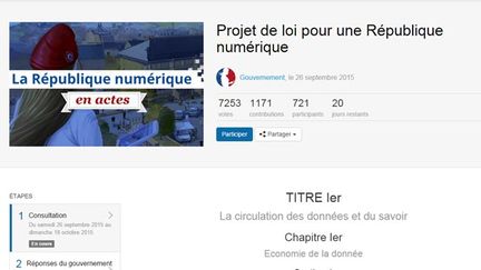 &nbsp; (La  loi numérique est modifiable en ligne © Capture d'écran)