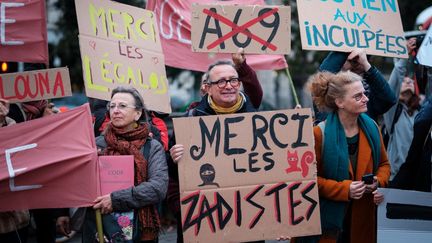 Des opposants au projet d'autoroute A69 entre Toulouse (Haute-Garonne) et Castres (Tarn) manifestent à Toulouse, le 25 novembre 2024. (ANTOINE BERLIOZ / HANS LUCAS / AFP)