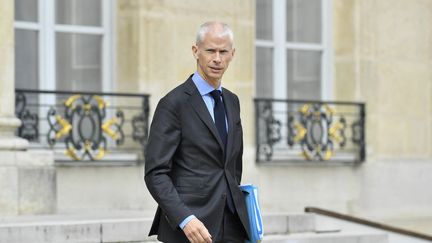 Le ministre des Relations avec le Parlement Franck Riester, le 5 juillet 2023 à l'Elysée à Paris. (JULIEN DE ROSA / AFP)