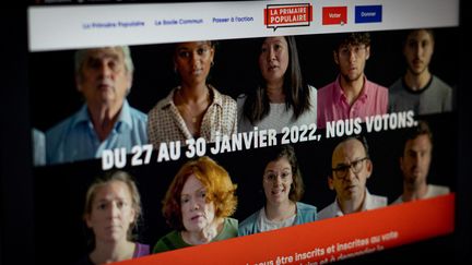 Le site de la Primaire populaire, initiative citoyenne qui a réuni 467 000 inscrits pour une candidature unique à gauche. (CIDJY PIERRE / HANS LUCAS via AFP)