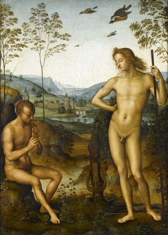 "Apollon et Marsyas", de Pietro Vannucci (vers 1448-1523), dit Le P&eacute;rugin, mus&eacute;e du Louvre, Paris. (RMN (MUSEE DU LOUVRE) / GERARD BLOT)